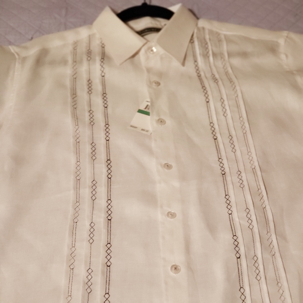 Mens Large CUBAVERA Short Sleeve Shirt